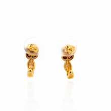 14K Yellow Gold Natural Garnet & Diamond Clover Motif Earrings | Twisted Gold Chic Design - Earrings