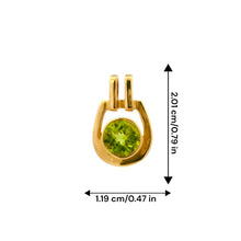 14K Yellow Gold Natural Peridot Bezel-Set Solitaire Pendant | Minimalist Gold Design - Pendant