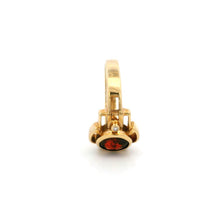 14K Yellow Gold Vintage Ring | Natural Garnet & Diamond Accent Bezel-Set | Sculptural Bypass Band Design - Ring