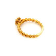 18K Rose Gold Diamond Halo Ring | Illusion Cluster Solitaire | Bubble Beaded Band | Timeless Elegant Jewelry - Ring