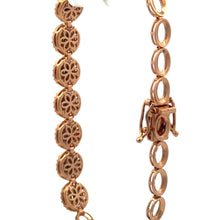 18K Pink Rose Gold Tennis Halo Setting Bracelet Mounting - JEWELNJOY