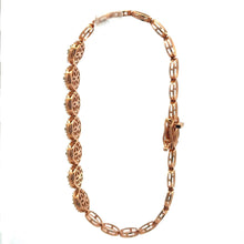 18K Pink Rose Gold Tennis Halo Setting Bracelet Mounting - JEWELNJOY