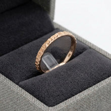 18K Rose Gold Hammered Wedding Band | Handmade Minimalist Stackable Ring | Elegant Bridal Jewelry - Ring