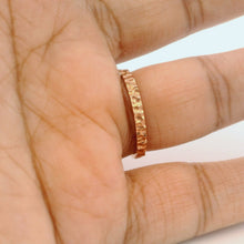 18K Rose Gold Hammered Wedding Band | Handmade Minimalist Stackable Ring | Elegant Bridal Jewelry - Ring