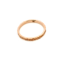 18K Rose Gold Hammered Wedding Band | Textured Minimalist Stackable Ring | Handmade Elegant Design - Ring