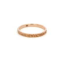 18K Rose Gold Hammered Wedding Band | Textured Minimalist Stackable Ring | Handmade Elegant Design - Ring