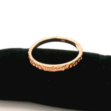 18K Rose Gold Hammered Wedding Band | Textured Minimalist Stackable Ring | Handmade Elegant Design - Ring