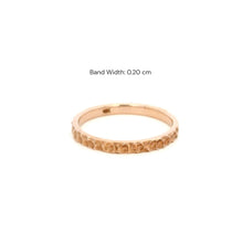 18K Rose Gold Hammered Wedding Band | Textured Minimalist Stackable Ring | Handmade Elegant Design - Ring