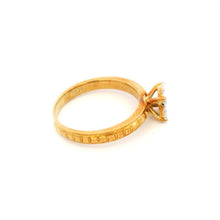 18K Rose Gold Vintage Diamond Halo Ring | Round Cluster Center | Classic Textured Pattern Band - Ring