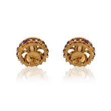 18K Two-Tone Gold | Natural Diamond & Amethyst Sunburst Pendant & Earrings Set | Statement Fine Jewelry - Pendant