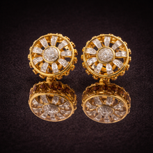 18K Two-Tone Gold | Natural Diamond & Amethyst Sunburst Pendant & Earrings Set | Statement Fine Jewelry - Pendant