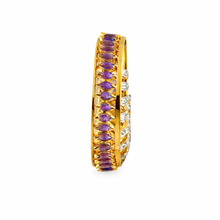 18K Two-Tone Gold | Natural Diamond & Amethyst Sunburst Pendant & Earrings Set | Statement Fine Jewelry - Pendant