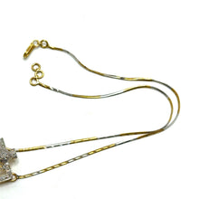 18K Two-Tone Gold | Natural Diamond Ruby & Sapphire Necklace & Earrings Set | Drop Tassels Pavé Bridal Jewelry