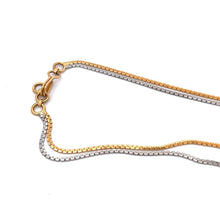 18K Two Tone Gold Necklace Earring Set with Natural Diamond & Swiss Blue Topaz Jewellery