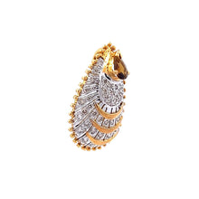 18K Two Tone Gold Pendant Earring Set with Natural Diamond & Green Tourmaline Jewellery