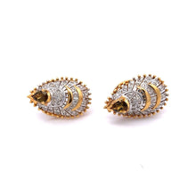 18K Two Tone Gold Pendant Earring Set with Natural Diamond & Green Tourmaline Jewellery