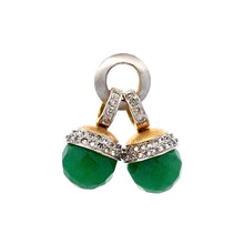 18K Two Tone Gold Pendant Earring Set with Natural Diamond & Green Onyx Jewellery