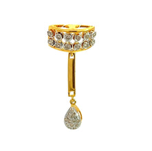 18K Two Tone Gold Pendant Earring Set with Natural Diamond Unique Jewellery
