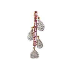 18K Two Tone Gold Pendant Earring Set with Natural Diamond & Tourmaline Jewellery