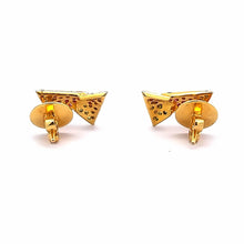 18K Two Tone Gold Pendant Earring Set with Natural Diamond, Ruby & Tsavorite Jewellery