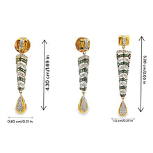 18K Two Tone Gold Pendant Earring Set with Natural Diamond & Tsavorite Jewellery
