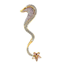 18K Two Tone Gold Pendant Earring Set with Natural Diamond & Pink Sapphire Jewellery