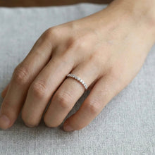 18K White Gold Diamond Half Eternity Ring | Prong-Set Wedding Band | Classic Timeless Design Jewelry - Ring