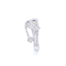 18K White Gold Geometric Cluster Statement Ring | Natural Diamond | Square Prong-Set Architectural Jewelry - Ring