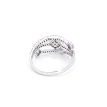 18K White Gold Geometric Cluster Statement Ring | Natural Diamond | Square Prong-Set Architectural Jewelry - Ring