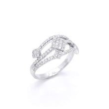 18K White Gold Geometric Cluster Statement Ring | Natural Diamond | Square Prong-Set Architectural Jewelry - Ring