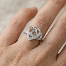18K White Gold Infinity Knot Heart Ring | Natural Diamond Pavé & Flush Swirl Design | Romantic Promise Gift - Ring