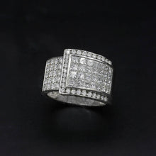 18K White Gold Men’s Band | 5.55 Carats Natural Diamond | Princess & Round Cut Statement Design