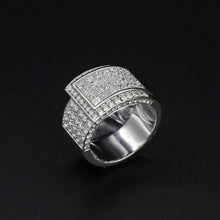 18K White Gold Men’s Band | 5.55 Carats Natural Diamond | Princess & Round Cut Statement Design - Ring