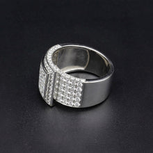 18K White Gold Men’s Band | 5.55 Carats Natural Diamond | Princess & Round Cut Statement Design - Ring