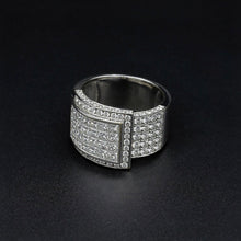 18K White Gold Men’s Band | 5.55 Carats Natural Diamond | Princess & Round Cut Statement Design - Ring