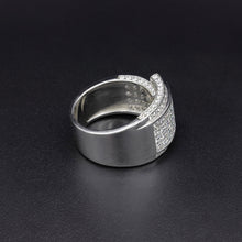 18K White Gold Men’s Band | 5.55 Carats Natural Diamond | Princess & Round Cut Statement Design - Ring