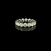 18K White Gold Natural Round Diamond Full Eternity Band Ring | Classic Wedding Anniversary Jewelry - Ring