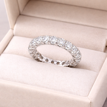 18K White Gold Natural Diamond Eternity Ring | Classic Stackable Wedding Band | Timeless Elegance
