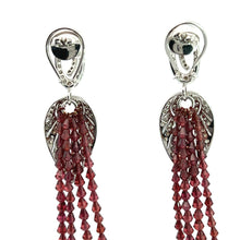 18K White Gold Shoulder Duster Earring With Natural Diamond & Rhodolite Gemstone
