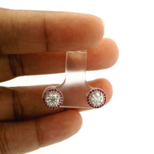 18K White Gold Natural Diamond Solitaire Stud Earrings | Ruby Halo Design | Timeless Classic Jewelry - Earrings