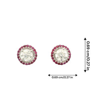 18K White Gold Natural Diamond Solitaire Stud Earrings | Ruby Halo Design | Timeless Classic Jewelry - Earrings