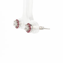 18K White Gold Natural Diamond Solitaire Stud Earrings | Ruby Halo Design | Timeless Classic Jewelry - Earrings