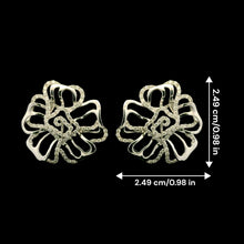 18K White Gold Natural Diamond Stud Earrings | Floral Swirl Pavé Openwork Statement Jewelry - Earrings