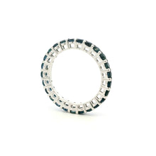 18K White Gold Natural Round Blue Sapphire 2.5mm Full Eternity Ring | Timeless Heirloom Jewelry - Ring