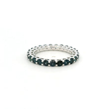 18K White Gold Natural Round Blue Sapphire 2.5mm Full Eternity Ring | Timeless Heirloom Jewelry - Ring