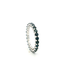 18K White Gold Natural Round Blue Sapphire 2.5mm Full Eternity Ring | Timeless Heirloom Jewelry - Ring