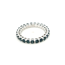 18K White Gold Natural Round Blue Sapphire 2.5mm Full Eternity Ring | Timeless Heirloom Jewelry - Ring