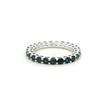 18K White Gold Natural Round Blue Sapphire 2.5mm Full Eternity Ring | Timeless Heirloom Jewelry - Ring
