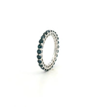 18K White Gold Natural Round Blue Sapphire 2.5mm Full Eternity Ring | Timeless Heirloom Jewelry - Ring