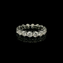18K White Gold Natural Round Diamond Full Eternity Band Ring | Classic Wedding Anniversary Jewelry - Ring